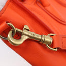 CELINE Luggage Nano Shopper Hand Bag Leather 2way Orange Gold Auth 211569V-26