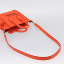 CELINE Luggage Nano Shopper Hand Bag Leather 2way Orange Gold Auth 211569V-9