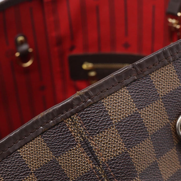 LOUIS VUITTON Damier Ebene Neverfull MM Tote Bag N51105 LV Auth 211575