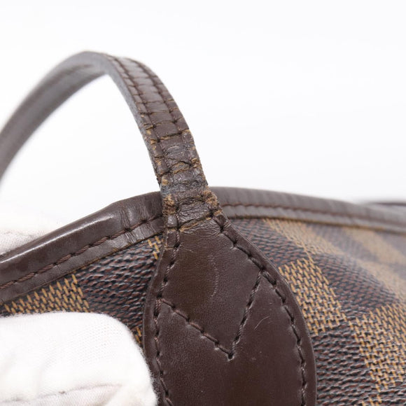 LOUIS VUITTON Damier Ebene Neverfull MM Tote Bag N51105 LV Auth 211575