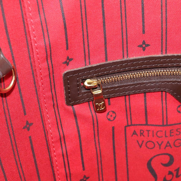 LOUIS VUITTON Damier Ebene Neverfull MM Tote Bag N51105 LV Auth 211575