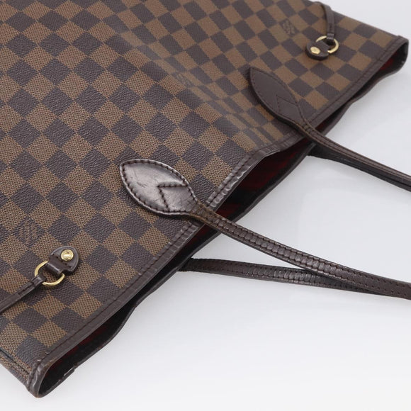 LOUIS VUITTON Damier Ebene Neverfull MM Tote Bag N51105 LV Auth 211575