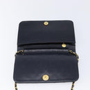 CHANEL Matelasse Chain Shoulder Bag Lamb Skin Black Gold CC Auth 211578V-15