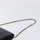 CHANEL Matelasse Chain Shoulder Bag Lamb Skin Black Gold CC Auth 211578V-8