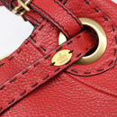 FENDI Celeria Tote Bag Leather Red Gold Auth 211586V-16