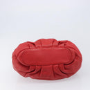 FENDI Celeria Tote Bag Leather Red Gold Auth 211586V-9
