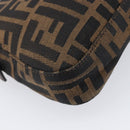 FENDI Zucca Canvas Mamma Baguette Shoulder Bag Brown Black Auth 211589V-13