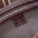 FENDI Zucca Canvas Mamma Baguette Shoulder Bag Brown Black Auth 211589V-19