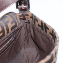 FENDI Zucca Canvas Mamma Baguette Shoulder Bag Brown Black Auth 211589V-21