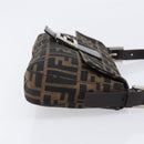 FENDI Zucca Canvas Mamma Baguette Shoulder Bag Brown Black Auth 211589V-4
