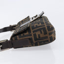 FENDI Zucca Canvas Mamma Baguette Shoulder Bag Brown Black Auth 211589V-5