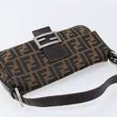 FENDI Zucca Canvas Mamma Baguette Shoulder Bag Brown Black Auth 211589V-6
