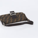 FENDI Zucca Canvas Mamma Baguette Shoulder Bag Brown Black Auth 211589V-7