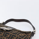 FENDI Zucca Canvas Mamma Baguette Shoulder Bag Brown Black Auth 211589V-8