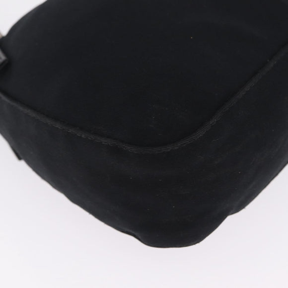 FENDI Mamma Baguette Tote Bag Cotton Jersey Black Silver Auth 211590A