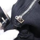 FENDI Mamma Baguette Tote Bag Cotton Jersey Black Silver Auth 211590A-23