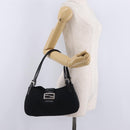 FENDI Mamma Baguette Tote Bag Cotton Jersey Black Silver Auth 211590A-25