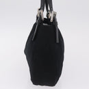 FENDI Mamma Baguette Tote Bag Cotton Jersey Black Silver Auth 211590A-4