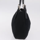 FENDI Mamma Baguette Tote Bag Cotton Jersey Black Silver Auth 211590A-5
