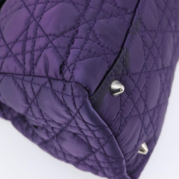 Christian Dior Canage Hand Bag Nylon Purple Silver Auth 211591A