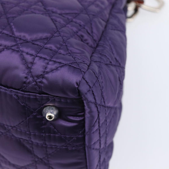 Christian Dior Canage Hand Bag Nylon Purple Silver Auth 211591A