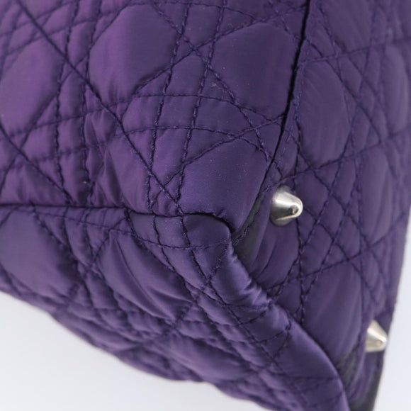 Christian Dior Canage Hand Bag Nylon Purple Silver Auth 211591A