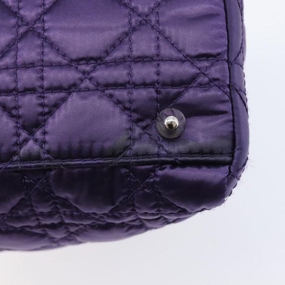 Christian Dior Canage Hand Bag Nylon Purple Silver Auth 211591A