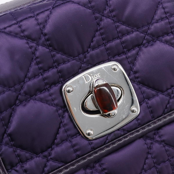 Christian Dior Canage Hand Bag Nylon Purple Silver Auth 211591A