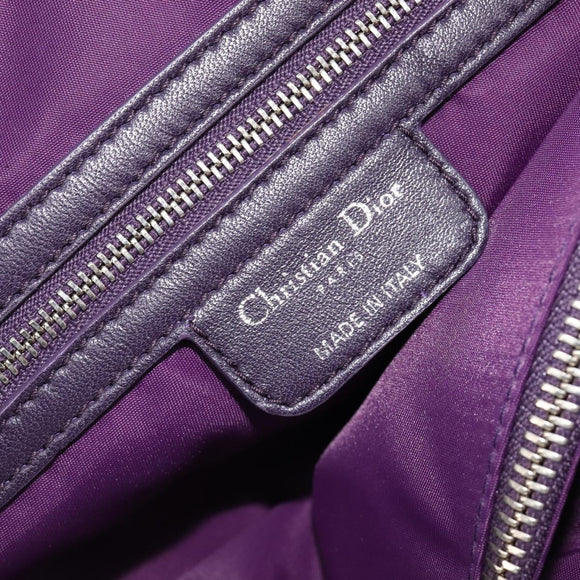 Christian Dior Canage Hand Bag Nylon Purple Silver Auth 211591A