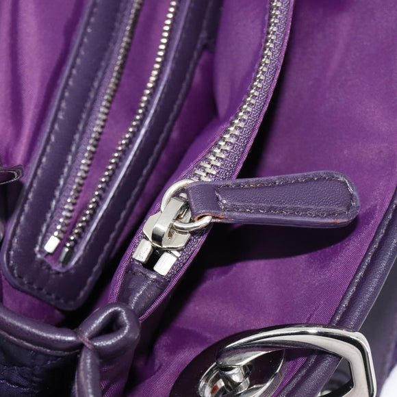 Christian Dior Canage Hand Bag Nylon Purple Silver Auth 211591A