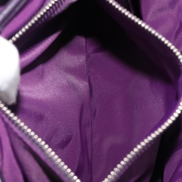 Christian Dior Canage Hand Bag Nylon Purple Silver Auth 211591A
