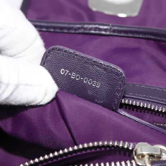 Christian Dior Canage Hand Bag Nylon Purple Silver Auth 211591A