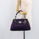 Christian Dior Canage Hand Bag Nylon Purple Silver Auth 211591A-32