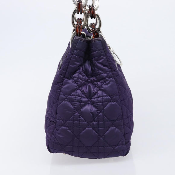 Christian Dior Canage Hand Bag Nylon Purple Silver Auth 211591A