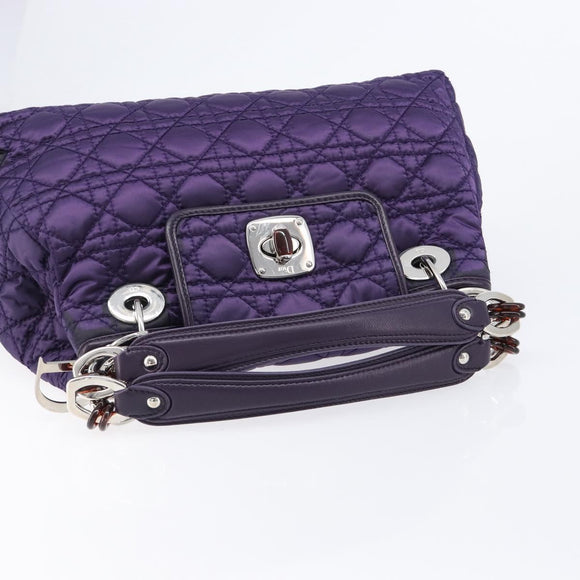 Christian Dior Canage Hand Bag Nylon Purple Silver Auth 211591A