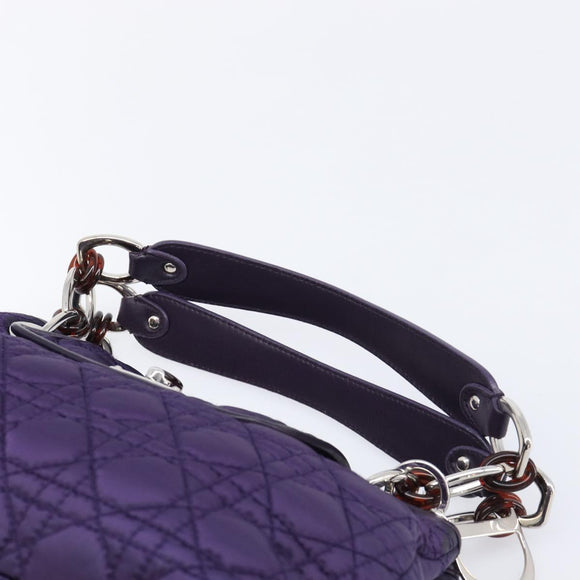 Christian Dior Canage Hand Bag Nylon Purple Silver Auth 211591A