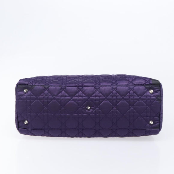 Christian Dior Canage Hand Bag Nylon Purple Silver Auth 211591A