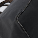 FENDI Hand Bag Canvas Black Silver Auth 211592-13