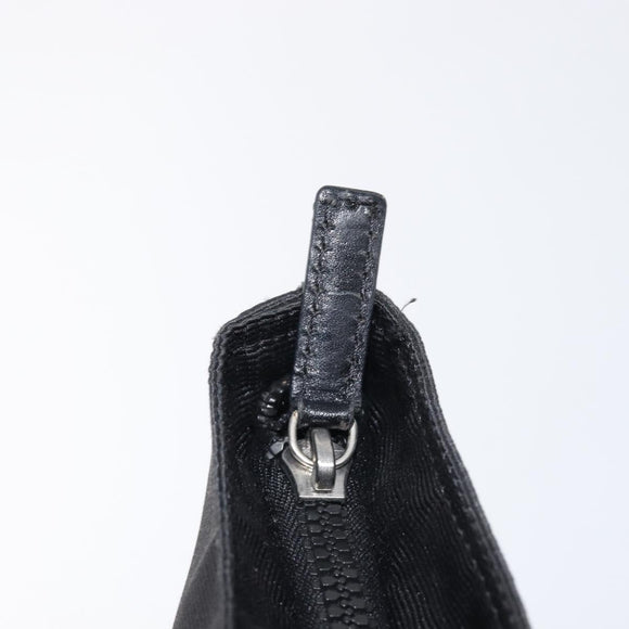 FENDI Hand Bag Canvas Black Silver Auth 211592