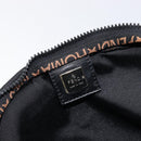 FENDI Hand Bag Canvas Black Silver Auth 211592-15