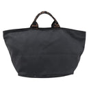 FENDI Hand Bag Canvas Black Silver Auth 211592-3