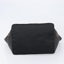 FENDI Hand Bag Canvas Black Silver Auth 211592-9