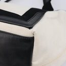 Balenciaga Navy Cabas Hand Bag Canvas White Silver 339933 Auth 211594-10