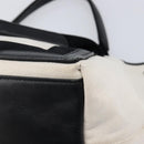 Balenciaga Navy Cabas Hand Bag Canvas White Silver 339933 Auth 211594-12