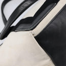 Balenciaga Navy Cabas Hand Bag Canvas White Silver 339933 Auth 211594-13