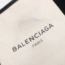 Balenciaga Navy Cabas Hand Bag Canvas White Silver 339933 Auth 211594-14