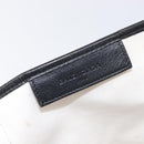 Balenciaga Navy Cabas Hand Bag Canvas White Silver 339933 Auth 211594-16