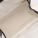 Balenciaga Navy Cabas Hand Bag Canvas White Silver 339933 Auth 211594-17