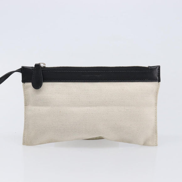 Balenciaga Navy Cabas Hand Bag Canvas White Silver 339933 Auth 211594