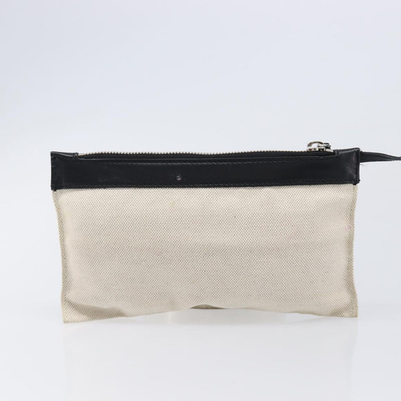 Balenciaga Navy Cabas Hand Bag Canvas White Silver 339933 Auth 211594